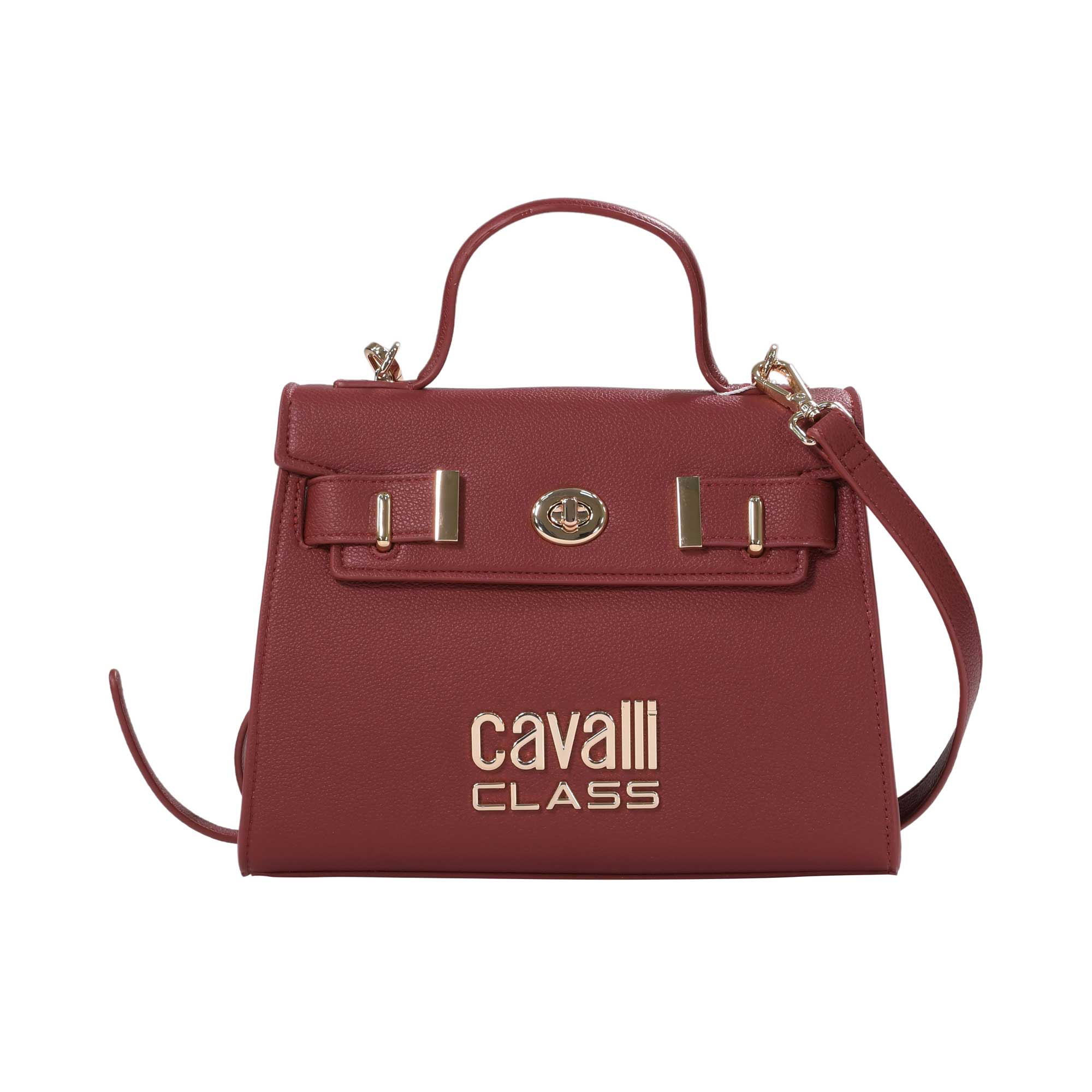 Cavalli Class Women's Burgundy Top Handle Handbag
