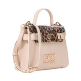 Cavalli Class Women's Beige and Leopard print Top Handle Handbag