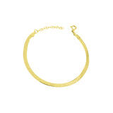 Gold-toned snake chain bracelet with a lobster clasp and extender chain
