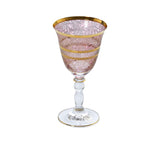 Combi Pink & Gold Patterned Water Goblet Set (Set of 6)
