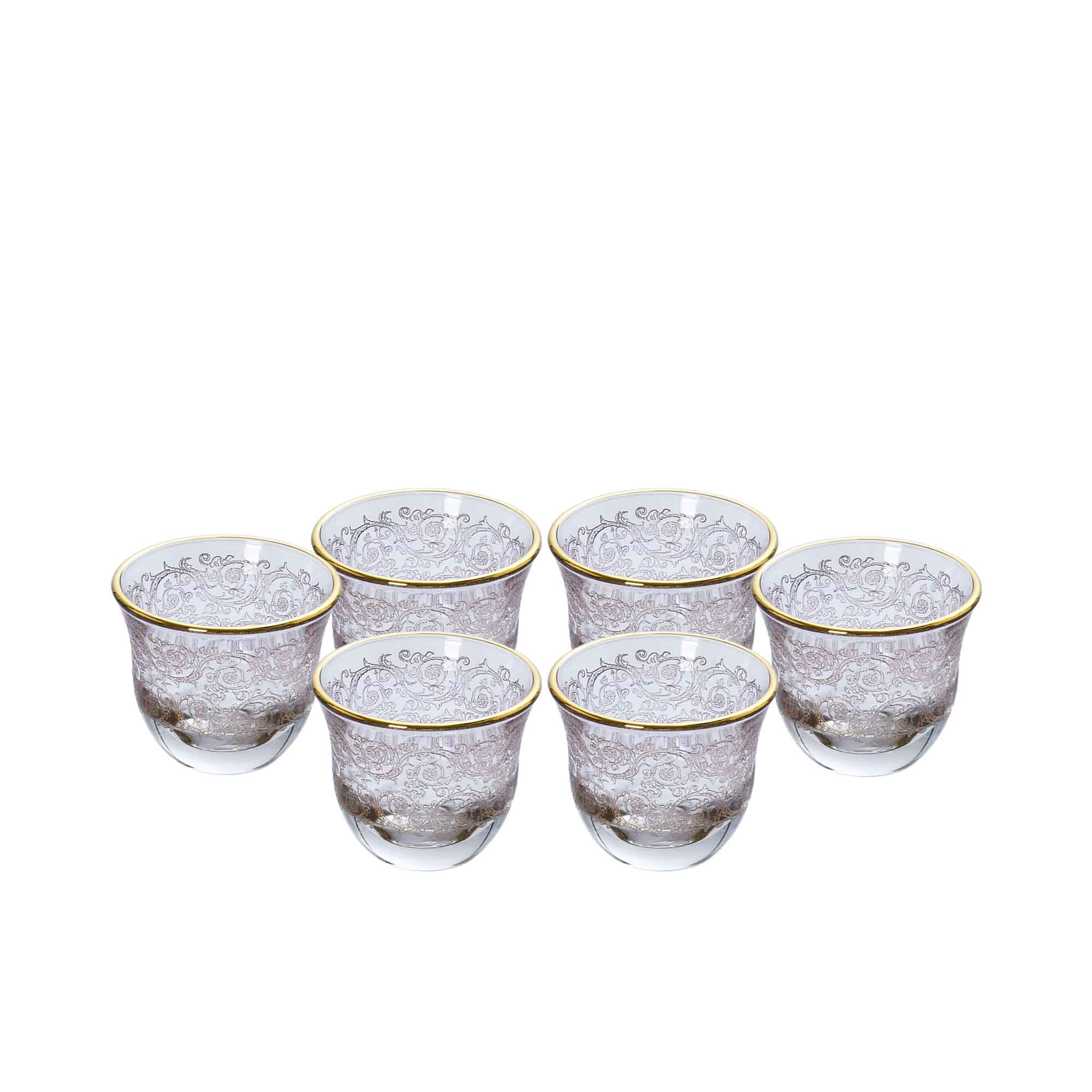 Combi Gold Filigree Mocca Cup Set (Set of 6) | Coffee Cup | Coffee Cup & Saucer | Coffee Cup & Saucer Set | Home and Furniture Home | Home and Furniture Home Drinkware