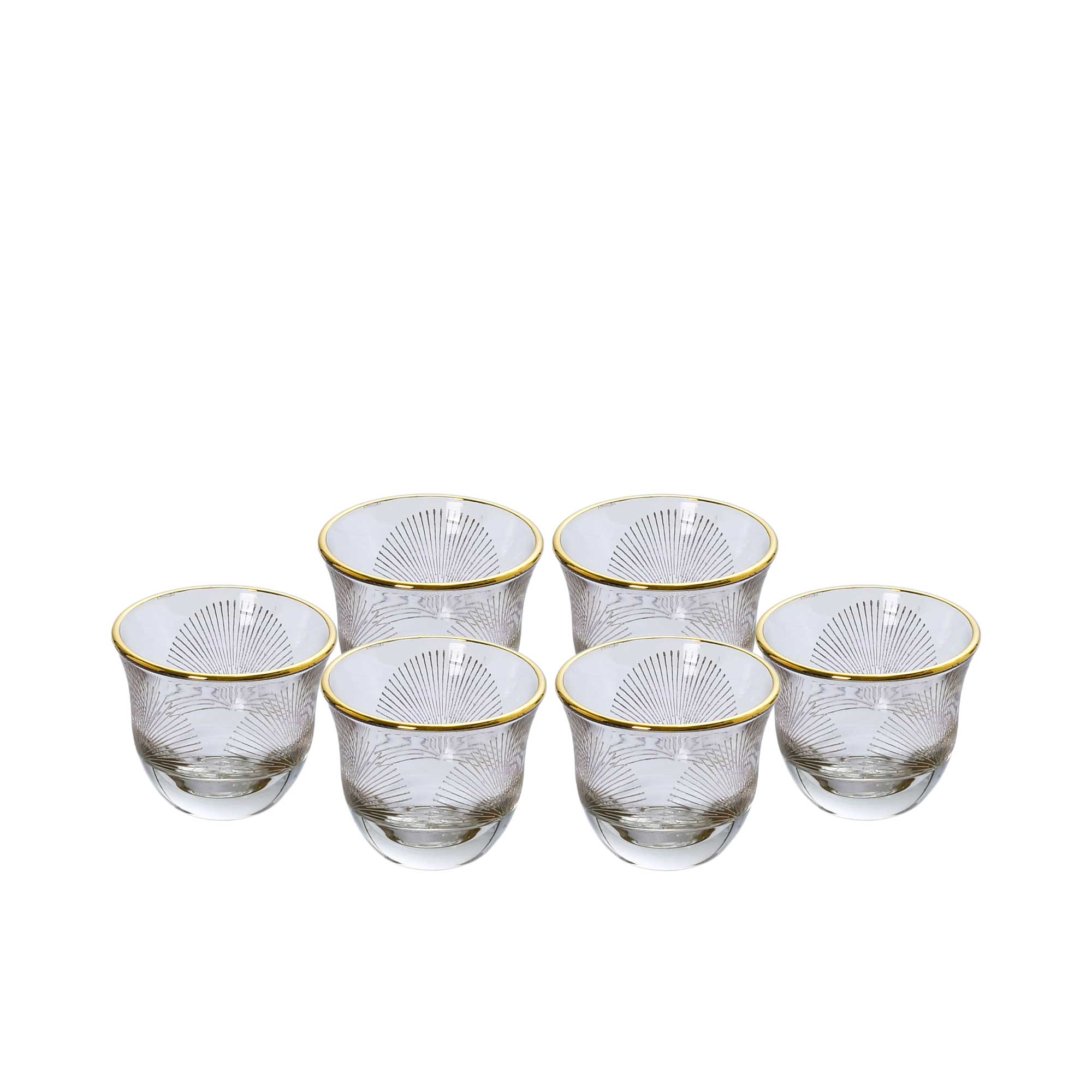 Combi Gold Ray Pattern Mocca Cup Set (Set of 6) | Coffee Cup | Coffee Cup & Saucer | Coffee Cup & Saucer Set | Drinkware | Home and Furniture Home | Home and Furniture Home Drinkware