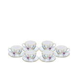 Combi Bird Motif & Gold Trim Cappuccino Cup Set (Set of 6)