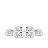 Combi Butterfly Motif & Gold Trim Cappuccino Cup Set (Set of 6)