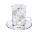 Combi Dragonfly Motif & Gold Trim Tea Cup Set (Set of 6)