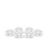 Combi Silver Vertical Line Pattern Cappuccino Cup Set (Set of 6)