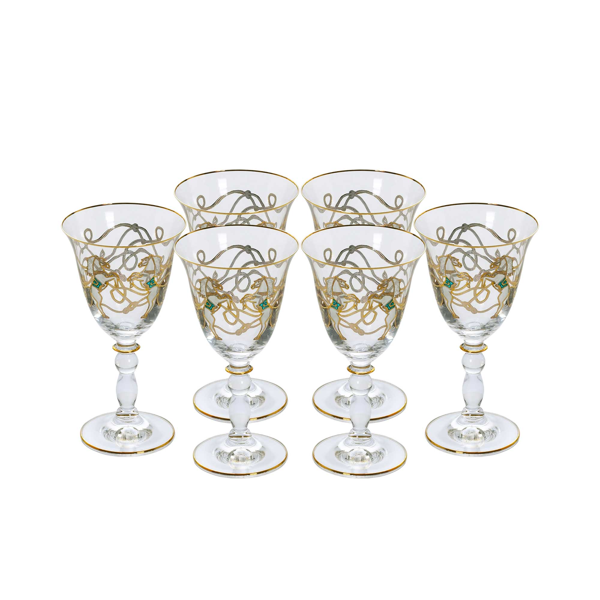 Combi Gold Vertical Line Pattern Water Goblet Set (Set of 6) | Drinkware | Home and Furniture Home | Home and Furniture Home Drinkware | Water Glass