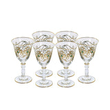 Combi Gold Vertical Line Pattern Water Goblet Set (Set of 6)