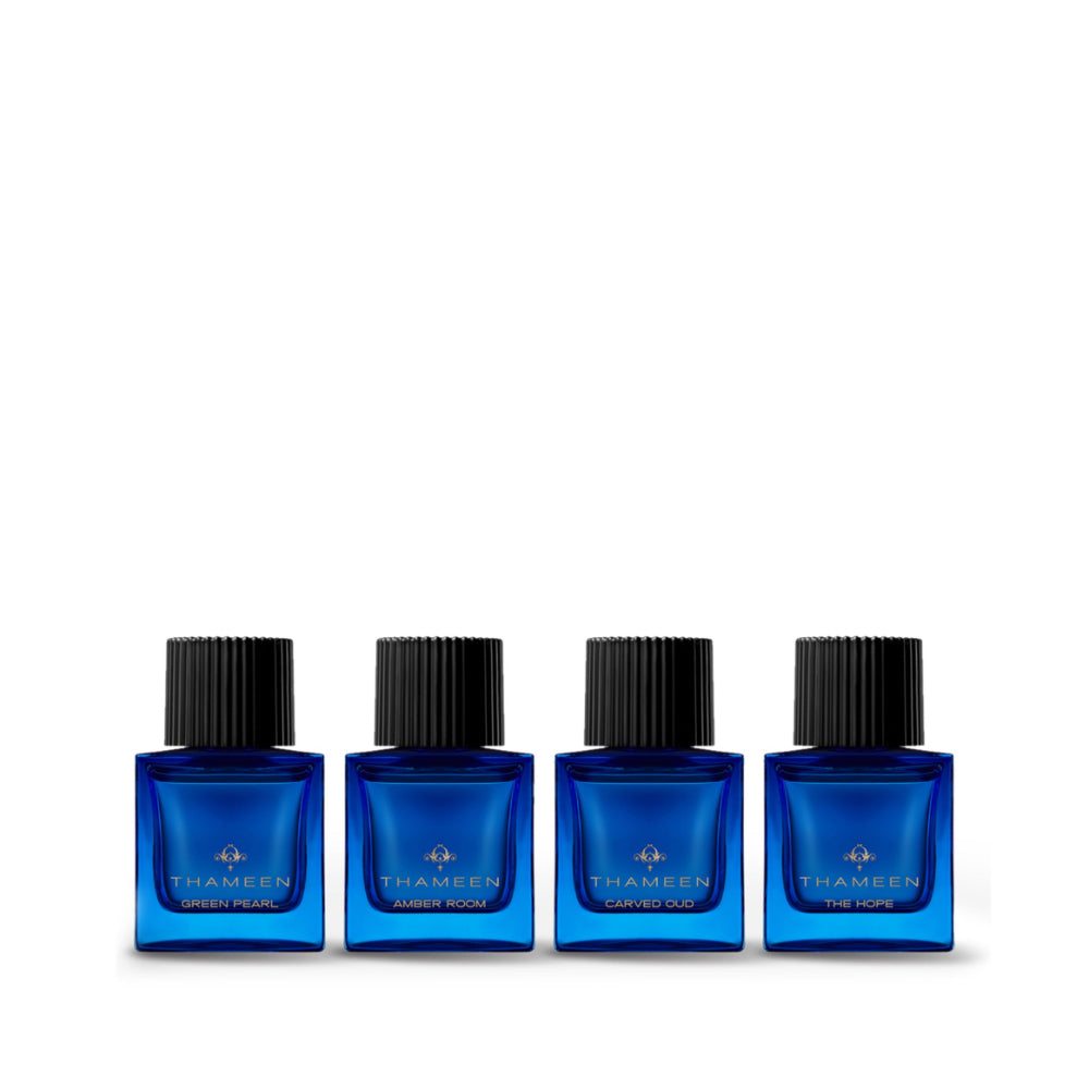 Thameen Collection Box - Green Pearl 50ml, Carved Oud 50ml, Amber Room 50ml, The Hope 50ml | Beauty | Beauty Niche fragrances | Beauty Niche fragrances Gift Set Thameen Collection Box - Green Pearl 50ml, Carved Oud 50ml, Amber Room 50ml, The Hope 50ml | Beauty | Beauty Niche fragrances | Beauty Niche fragrances Gift Set