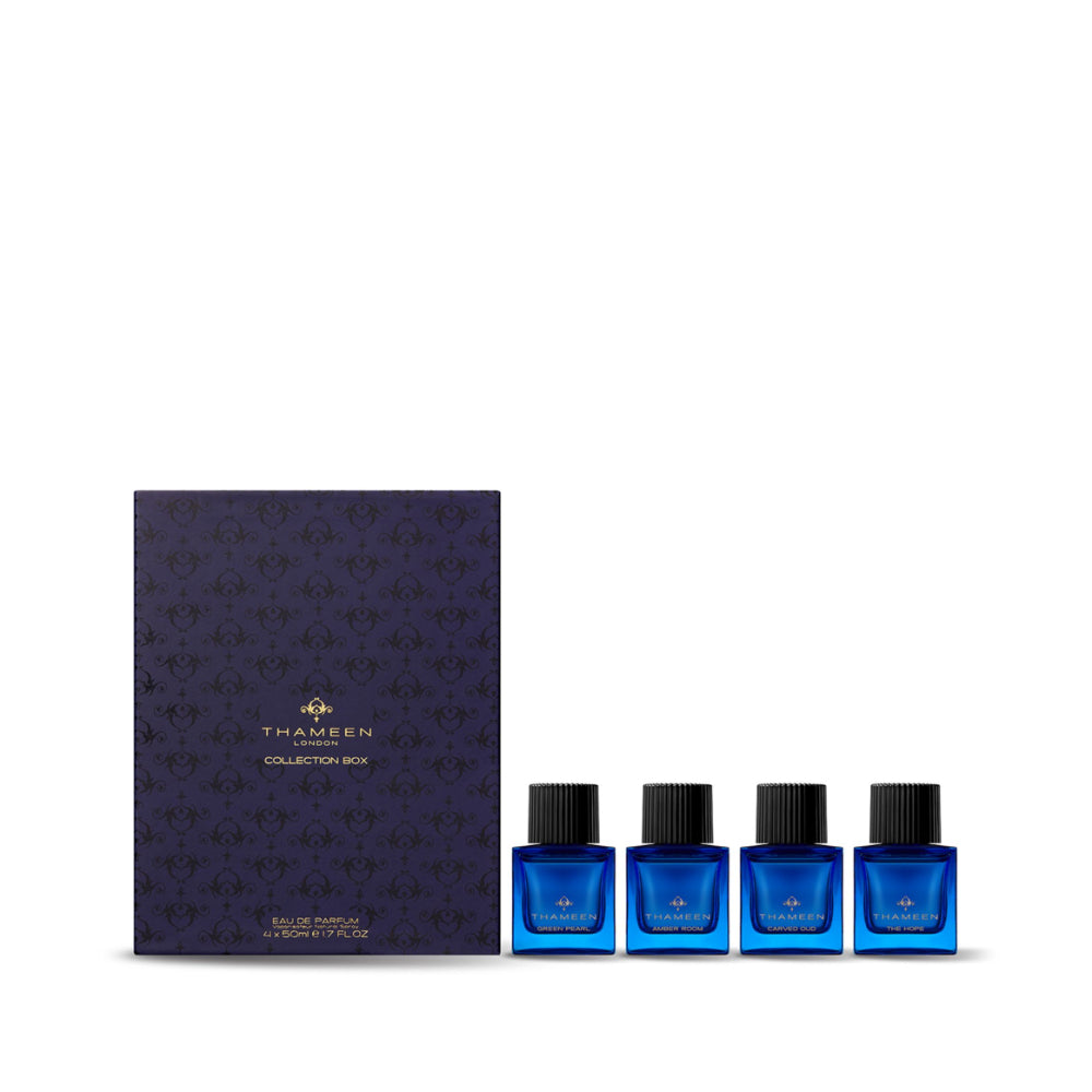 Thameen Collection Box - Green Pearl 50ml, Carved Oud 50ml, Amber Room 50ml, The Hope 50ml | Beauty | Beauty Niche fragrances | Beauty Niche fragrances Gift Set Thameen Collection Box - Green Pearl 50ml, Carved Oud 50ml, Amber Room 50ml, The Hope 50ml | Beauty | Beauty Niche fragrances | Beauty Niche fragrances Gift Set