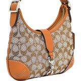 Coach Women's Signature Jacquard Hamptons Hobo Burnished Amber