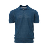 Corneliani Men's Dark Ceruole Blue Knitted Polo T-shirt