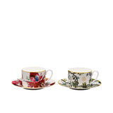 Roberto Cavalli Flowers Luxury box Set 2 Pcs of Tea Cup & Saucer