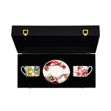 Roberto Cavalli Flowers Luxury box Set 2 Pcs of Tea Cup & Saucer