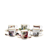 Roberto Cavalli Flowers Luxury box Set 6 Pcs Coffee Cup & Saucer