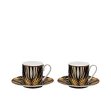 Roberto Cavalli  Ray of Gold Luxury box Set 2 Pcs Coffee Cup Saucer