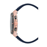 Cerruti 1881 Lucardo Gents Black Dial Gun Rose Gold Case Blue Silicon Strap Watch