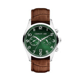 Cerruti Cavareno Men's Green Dial Brown Leather Strap Watch
