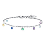 Luca Barra Ladies Steel Anklet With Multicolored Zirconia
