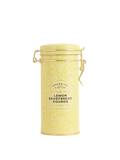 Yellow tin canister with 'Lemon Shortbread Rounds'