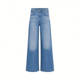 Front view of Citizens of Humanity wide-leg denim jeans in a medium blue wash, showing fading details on the thighs against a plain white background.