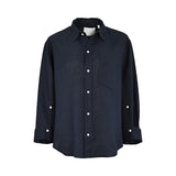 Citizens of Humanity Navy Long-Sleeve Linen Button-Down Shirt