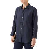 Citizens of Humanity Navy Long-Sleeve Linen Button-Down Shirt