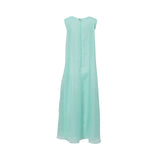 Back view of the inner dress showing the clean silhouette and the high-quality zipper and button fastening.