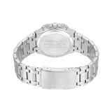 Rear layout focusing on the circular stainless steel caseback engraved with the Police branding and 5 ATM rating, alongside the branded folding deployment clasp.