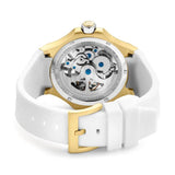 Cerruti 1881 Ruscello Gents Contemporary Skeleton/White Dial Gold Case White Silicon Strap Watch