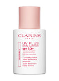 Clarins UV Plus Skin Barrier SPF 50+ Invisible 30ml lightweight daily sunscreen with UVA UVB protection Available for Online Purchase at Blue Salon Qatar GCC