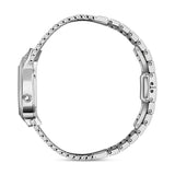 Side view showcasing the slimness of the teardrop case head and the meticulous profile construction of the scale-link folding bracelet.