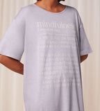 Close-up view of model wearing the Triumph light purple short sleeve nightdress, showing the relaxed fit and soft-touch jersey fabric. Order Online Today