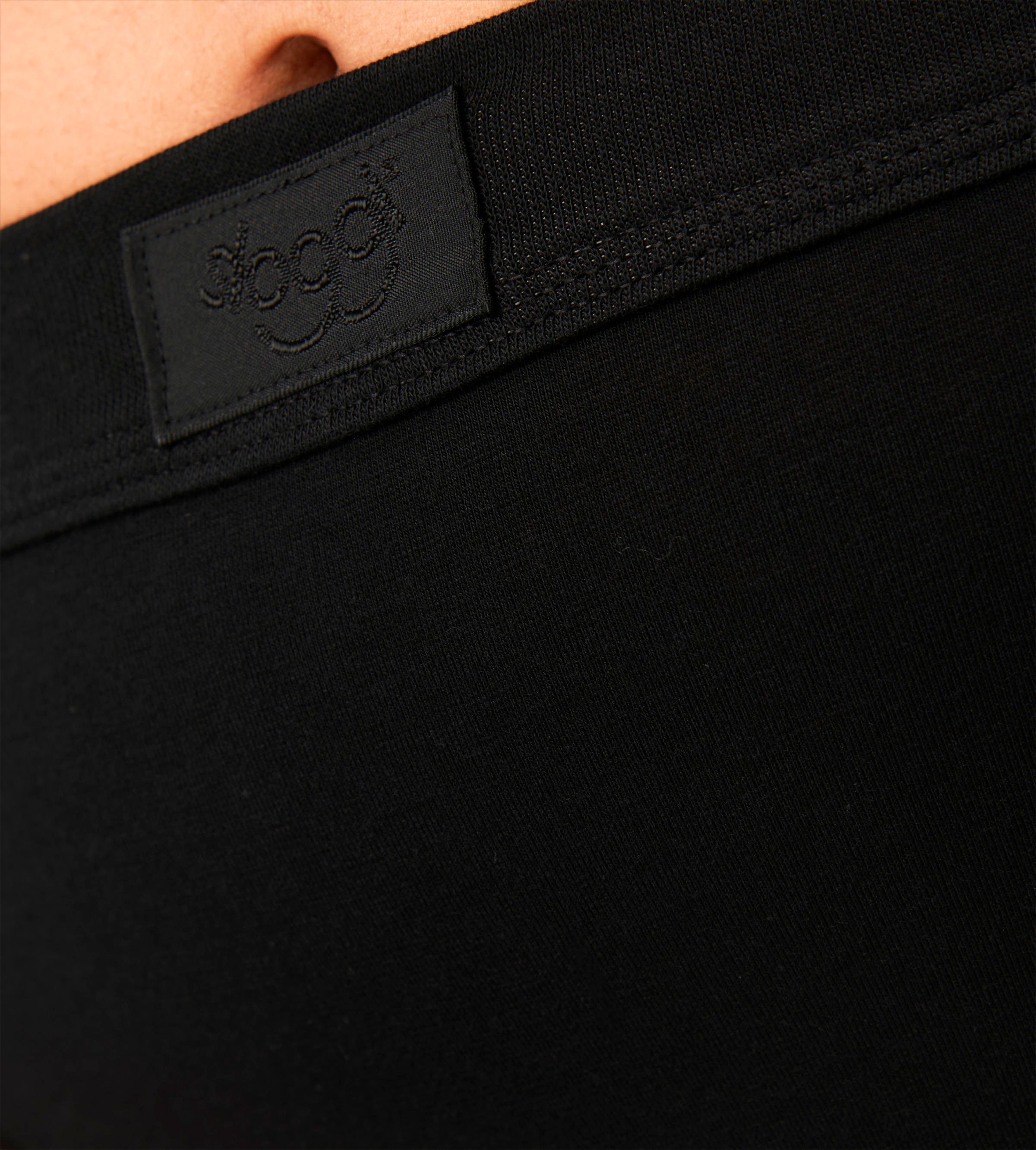 Close-up view of the Sloggi Ever Ease black Tai panty, showcasing the high-cut leg and smooth, soft fabric texture. Available for Online Purchase