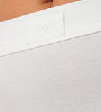 Close-up view of the Sloggi Ever Ease white Tai panty, highlighting the flattering high-cut leg and crisp white fabric. Shop Online Today