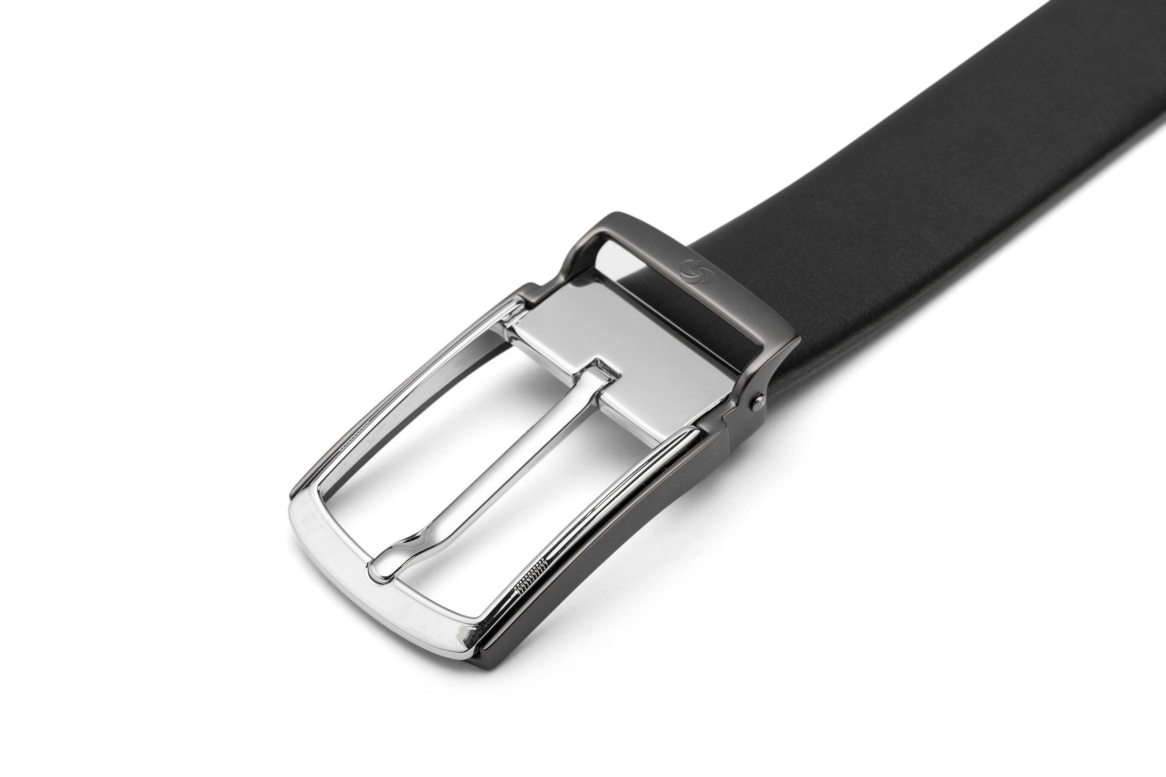 Samsonite AAMIR II Bizctr Black Leather Formal Belt with Metal Buckle