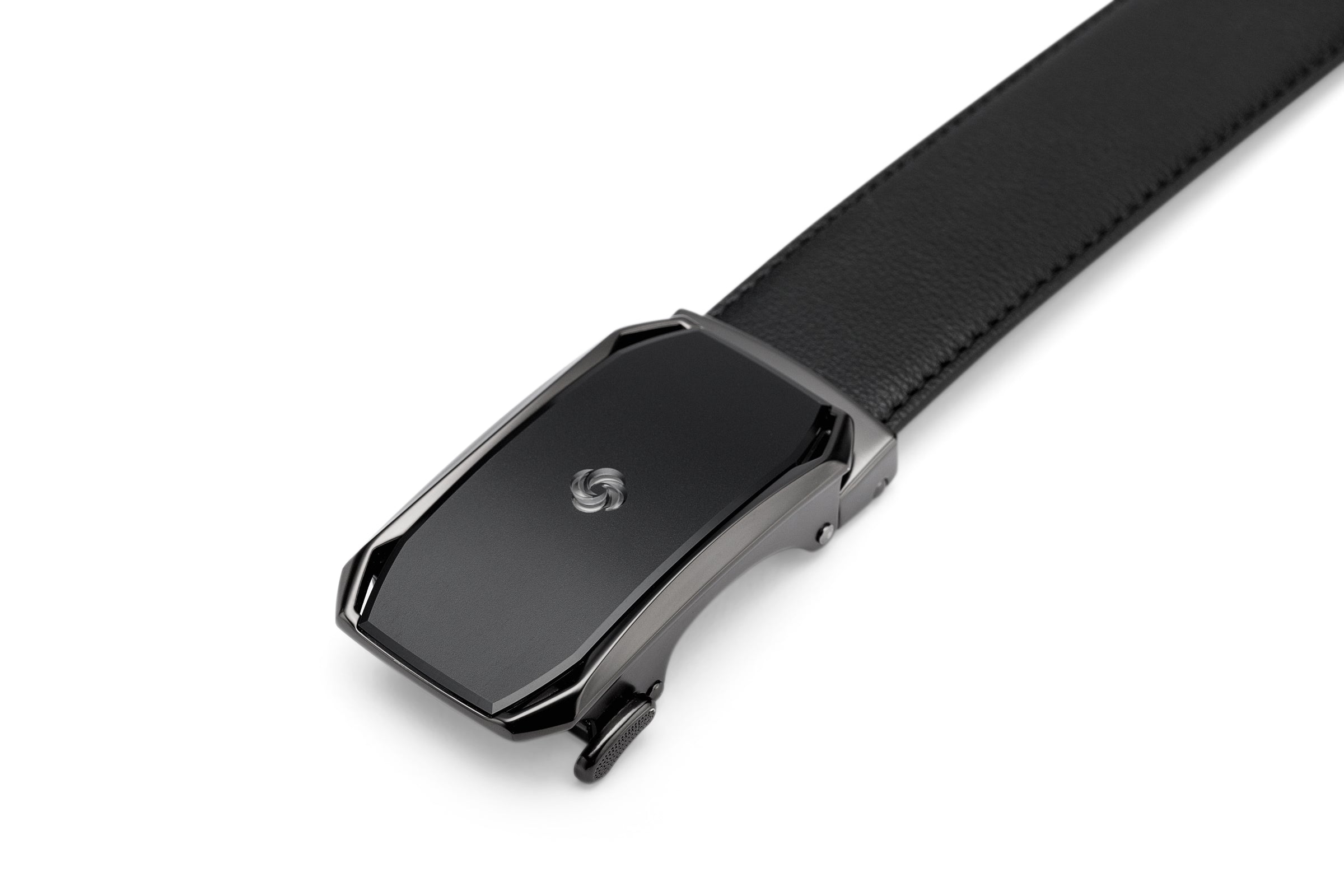 Samsonite AAMIR II Biz Plate AL Auto 04 Black Leather Belt