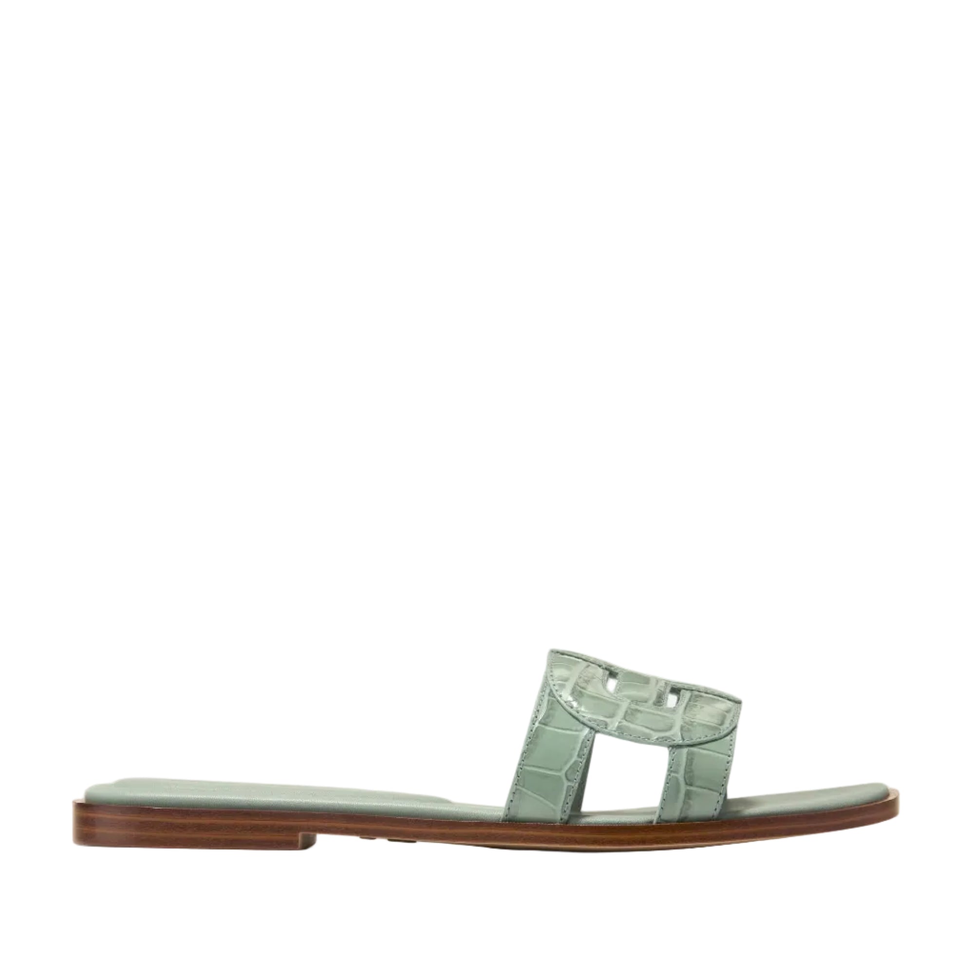 Cole Haan Women's Chrisee Slide Sandals W37014:LILY PAD CROC PRINT LEATHER