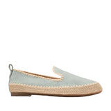 Cole Haan Women's Cloudfeel Asbury Slip-On Loafers, light blue espadrille shoe with jute sole on a white background