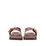 Cole Haan Women's Oaklynn Double Band Footbed Sandals W35352:CH MAHOGANY CROC PRINT LEATHER