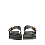 Cole Haan Women's Oaklynn Double Band Footbed Sandals W35351:BLACK CROC PRINT LEATHER