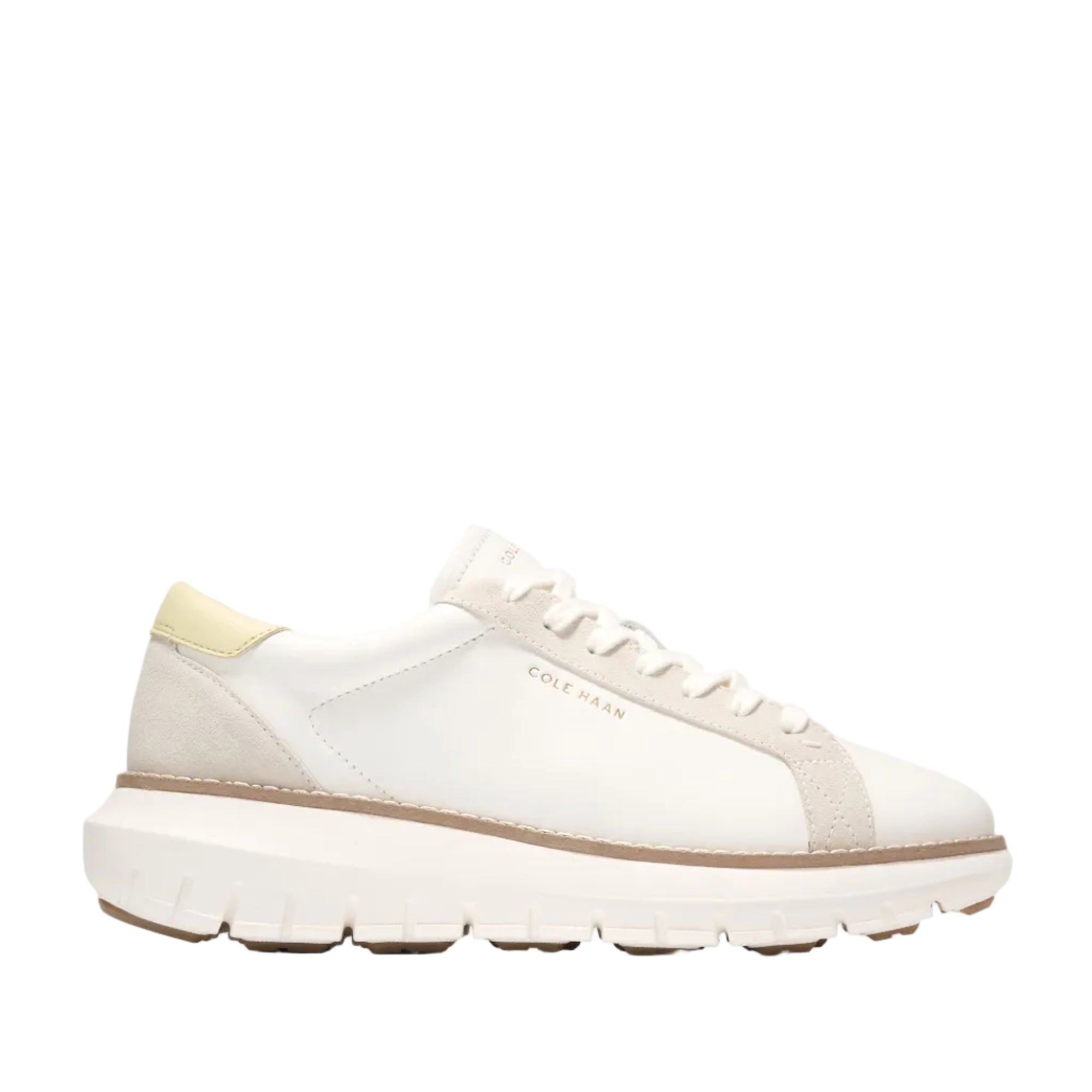 Cole Haan Women's ZERØGRAND Rexanna Lace-To-Toe Sneakers W35715:CH POWDER WP LTHR / SAND DOLLAR WP SDE / FLAN LTHR