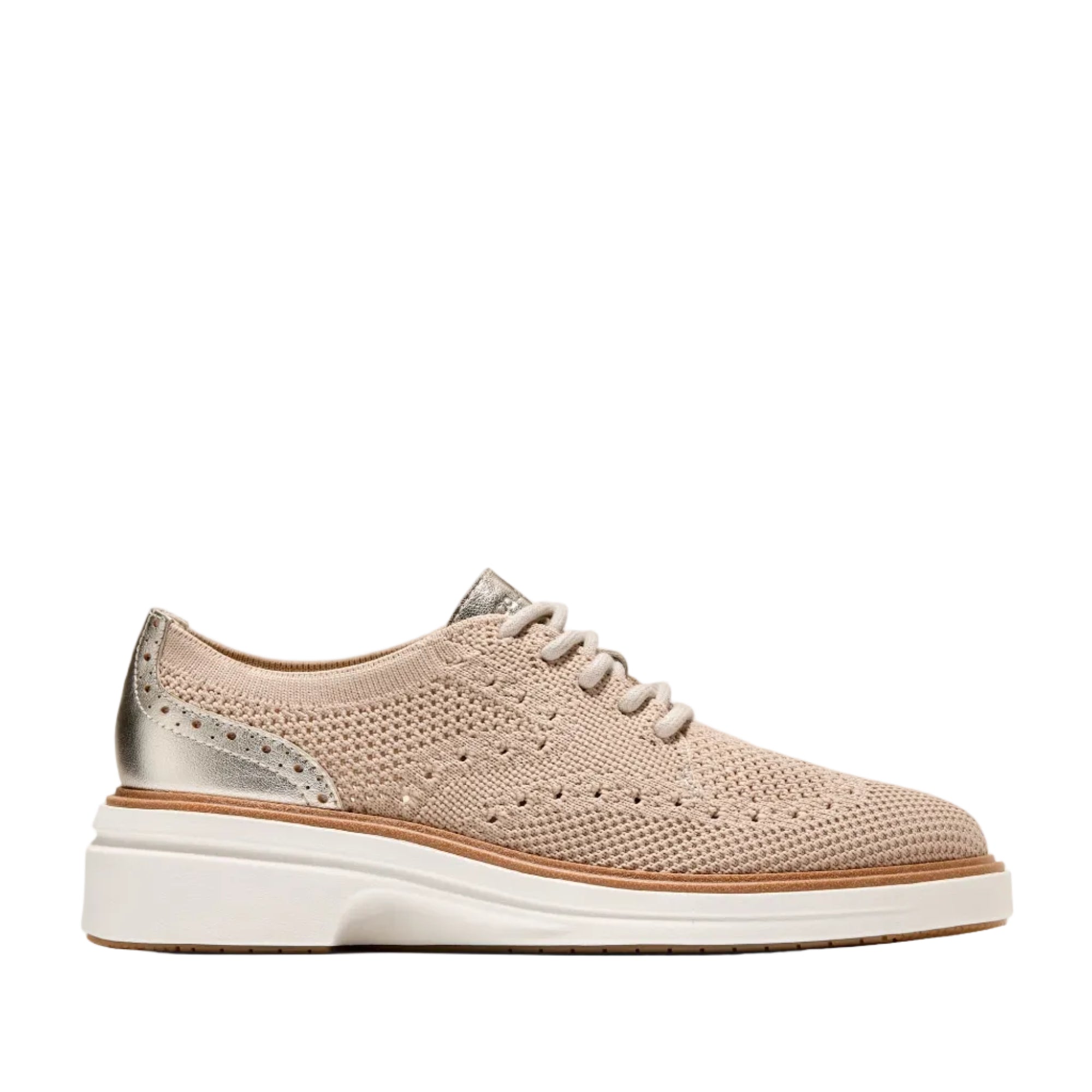Cole Haan Women's ØriginalGrand CitySpectre Oxfords W36986:CH LT SESAME STITCHLITE / SOFT GOLD LTHR