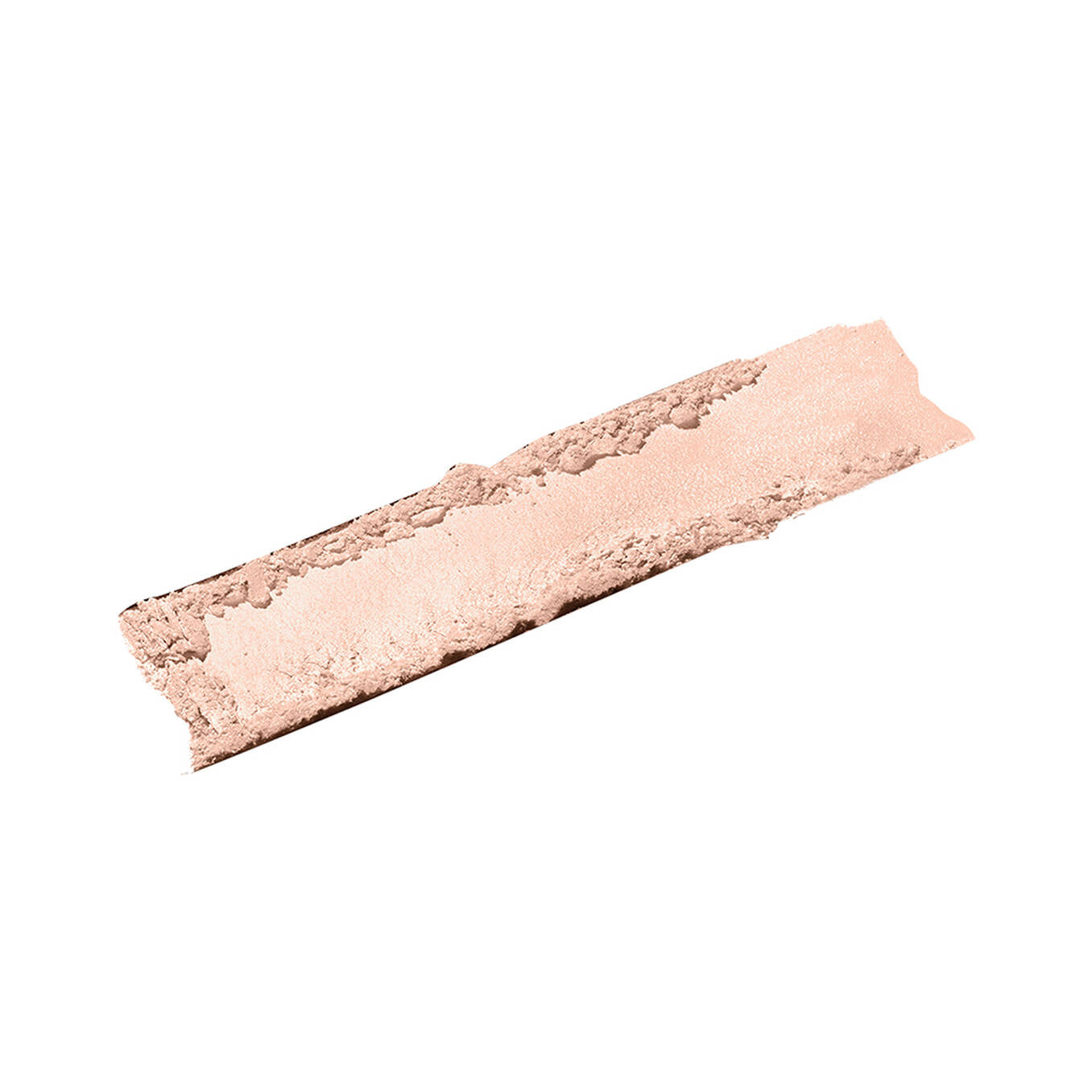 A rectangular swatch of light pink, shimmery powder with textured, uneven edges.