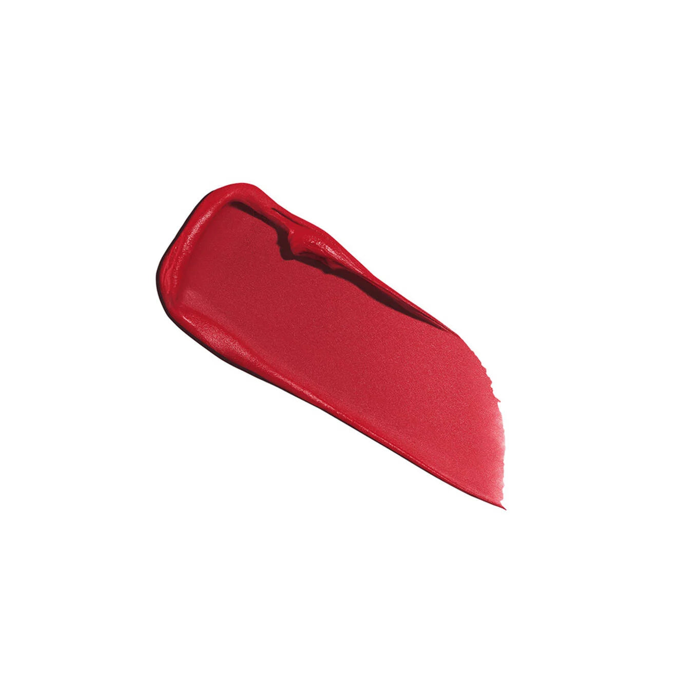 A diagonal swatch of matte red lipstick with a smooth, creamy texture.