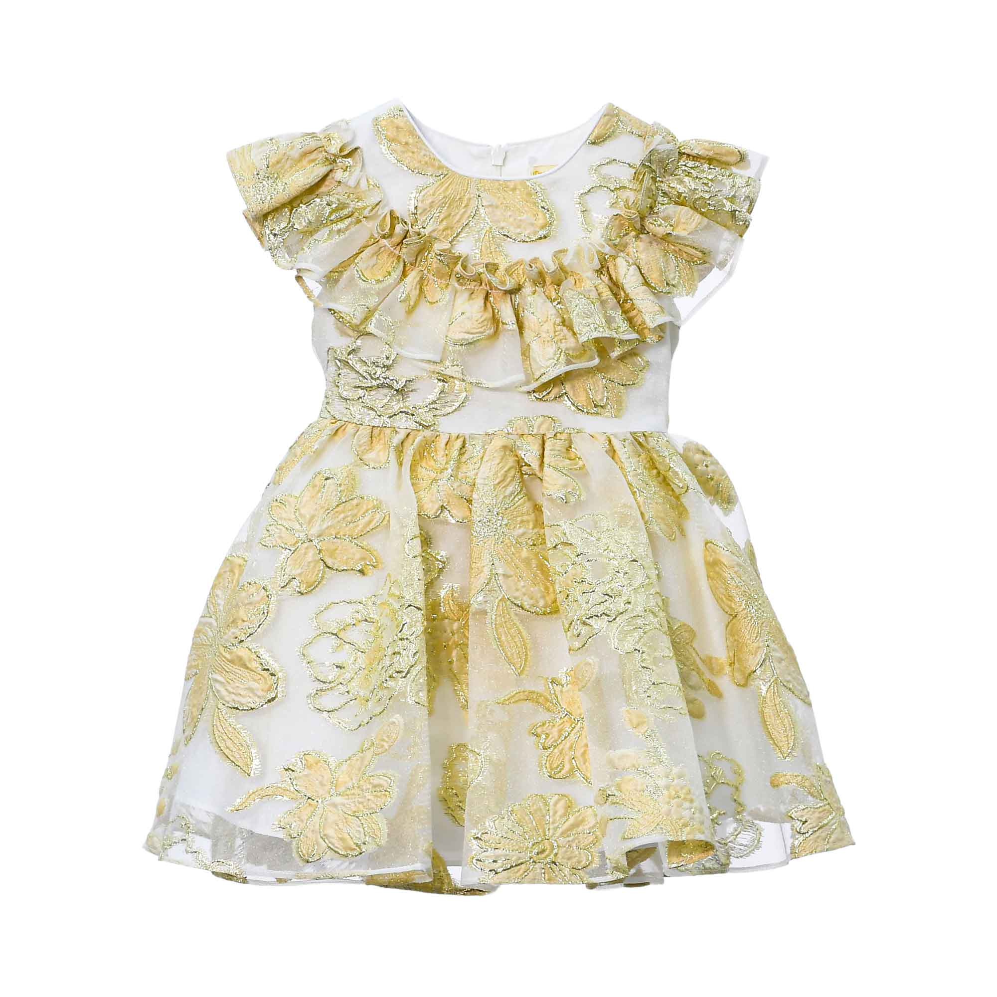 David Charles Kids Girl's Gold Dress | GCC | Kids and Teens | Kids and Teens Dresses | Kids and Teens Girl Dresses | Kids Clothing | Kids Fashion | Kids Girls (3 YRS -16 YRS) | Kids Teen Collection | new-season-2025