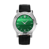 Saint Honore Deauville Men;s Green Dial Black Leather Strap Watch