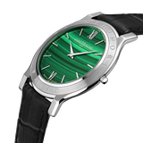 Saint Honore Deauville Men;s Green Dial Black Leather Strap Watch