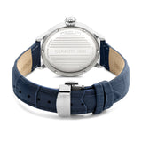Cerruti 1881 Dervio Gents Blue Dial Stainless Steel Case Blue Leather Strap Watch