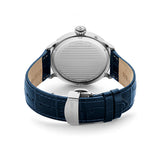 Cerruti 1881 Dervio Gents Blue Dial Silver Case Blue Leather Strap Watch with Blue Dial